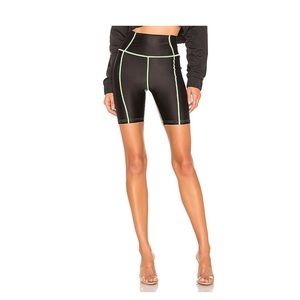 Danielle Guizio Black and Green Biker Shorts sz small